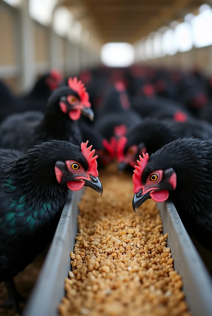 Feed management image for black laying hens shaver black