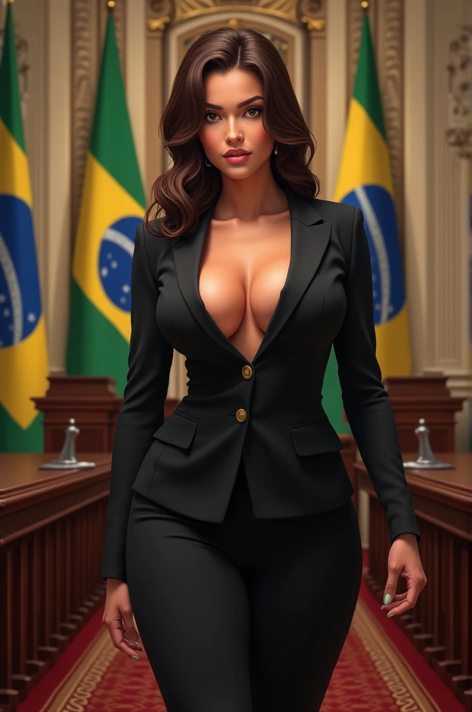 President of Brazil with big breasts