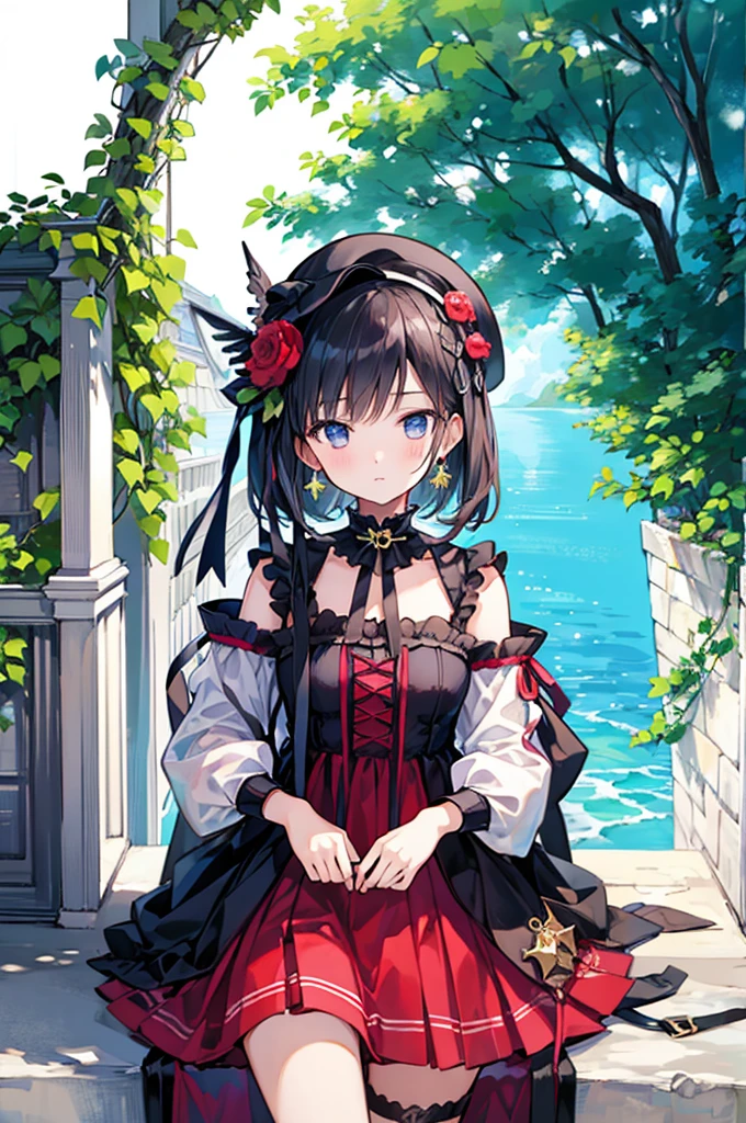 1girl、Highest quality、Masterpiece、Official Art、Super detailed、((It&#39;s a Small World:1.3))、smile、Fairytale princess style、Alice in Wonderland、Cheshire Cat、Face close-up、(Polka dot background:1.2)、Red and white and pink and yellow、(look up:1.3)、