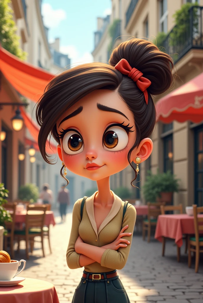 Confuse french woman cartoon