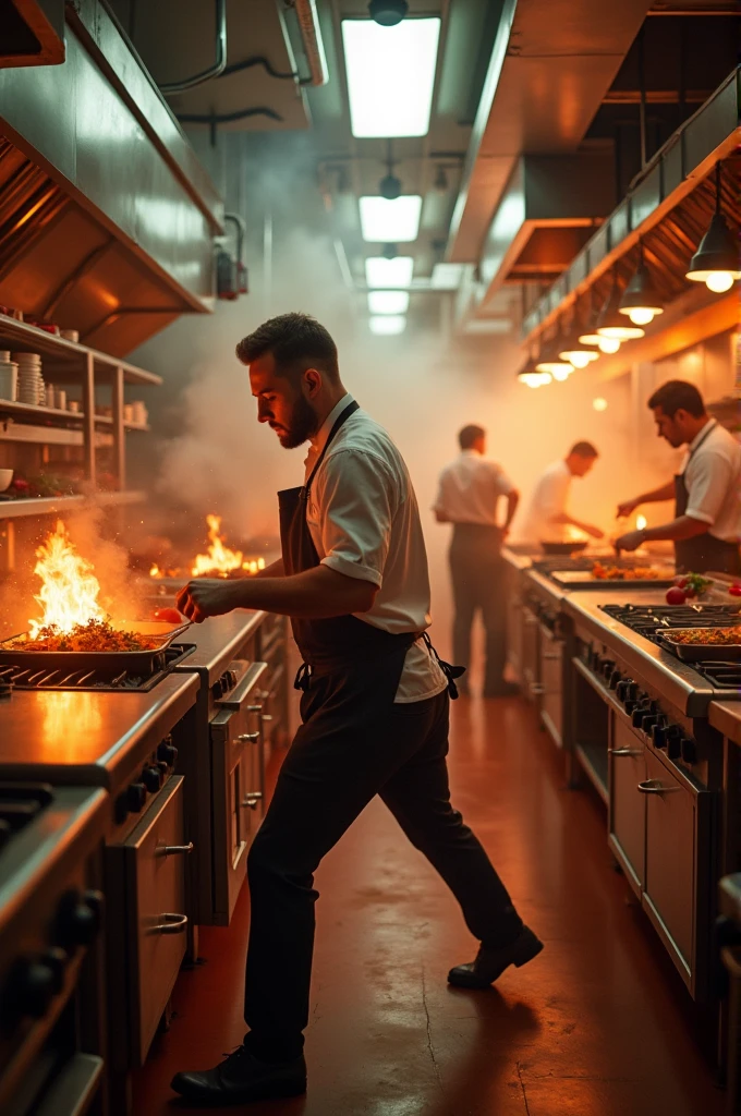 Image of heat in a restaurant kitchen 