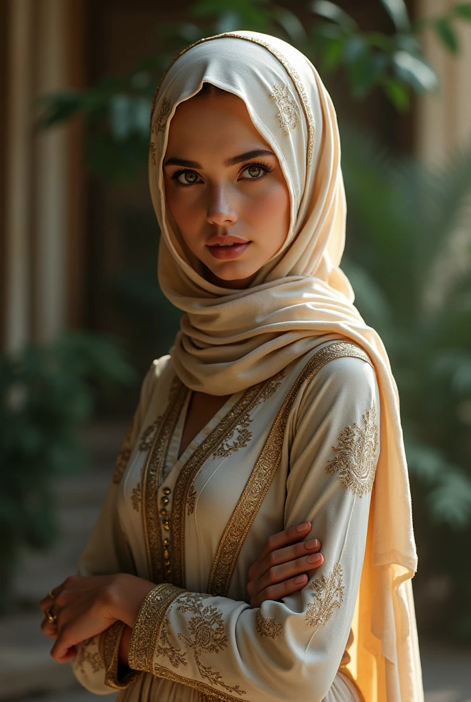 A beautiful hijab girl with sexy figure