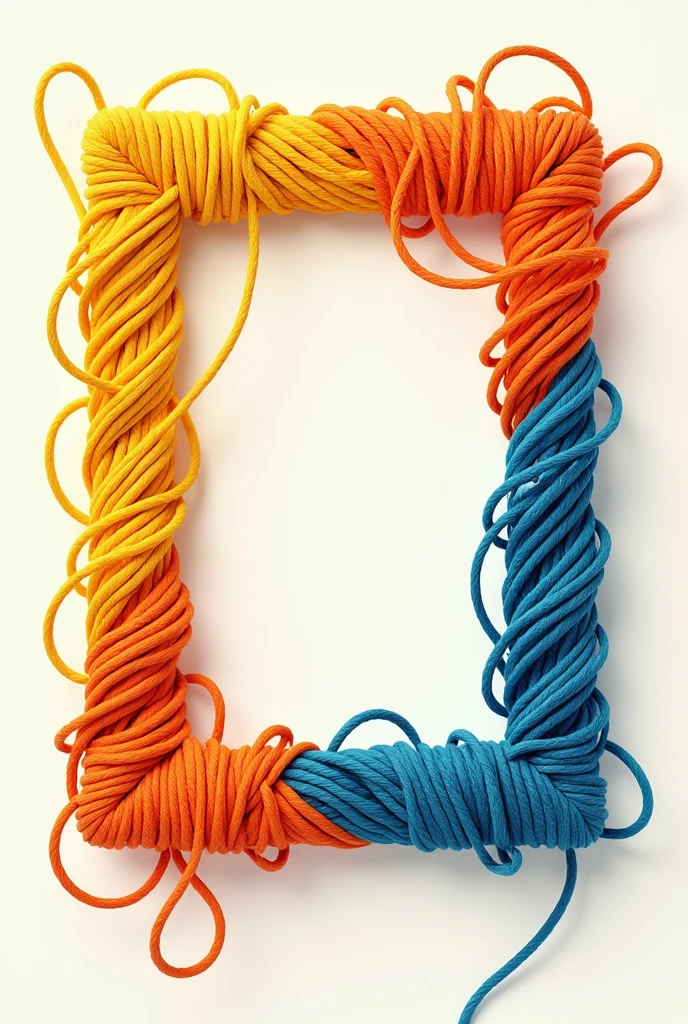 Draw a poster image with the slogan "Chỉ chuẩn- Chuẩn chỉ", with the main colors being yellow, orange, blue. In the middle of the poster is a picture frame weaving threads, the threads will be yellow, orange, blue
