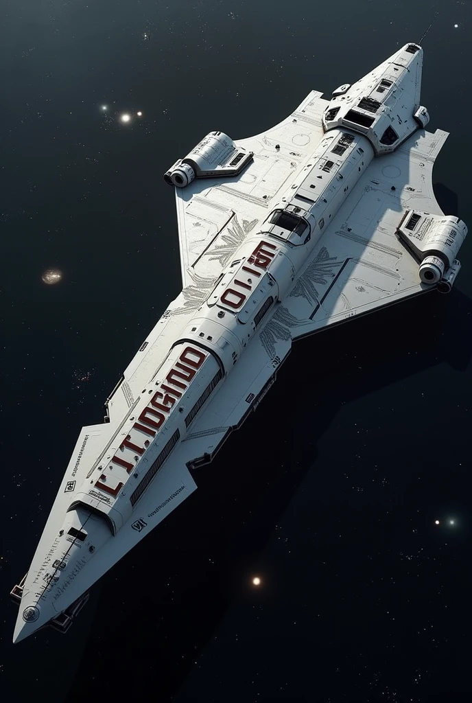 Create a spacecraft capable of traveling from Earth to Kepler-452b, This ship has to carry a lot of people, giant, be rational and realistic but with a futuristic design, The ship must have writing on a visible side "J.It is.D"