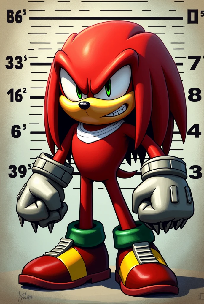 mugshot de knuckles the echidna dripped out