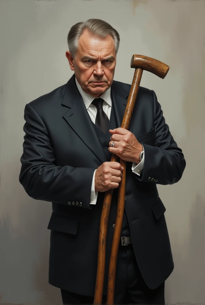 Yanukovych on a crutch