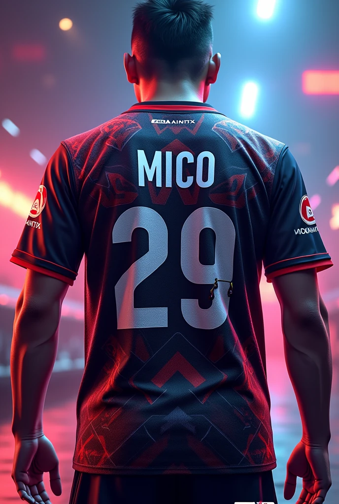 Costumize me a Aimtx esports: Call of duty mobile Jersey design Name: Aimtx Mico Number 29 put them in a back after that show me the front and the back design.