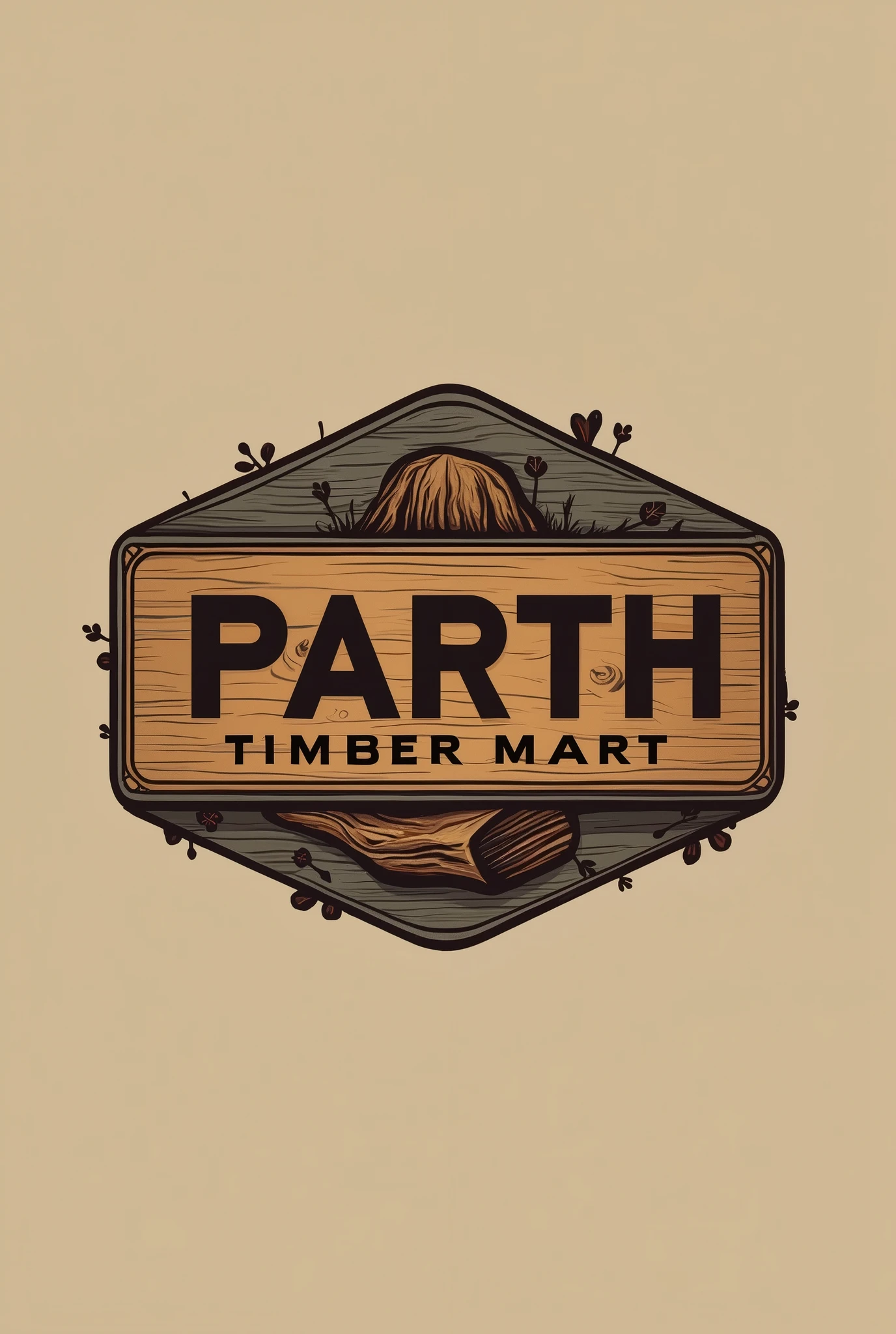 Generate logo for my timber business names "Parth Timber Mart"