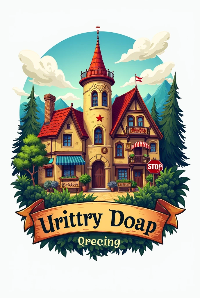 A logo of an interesting town