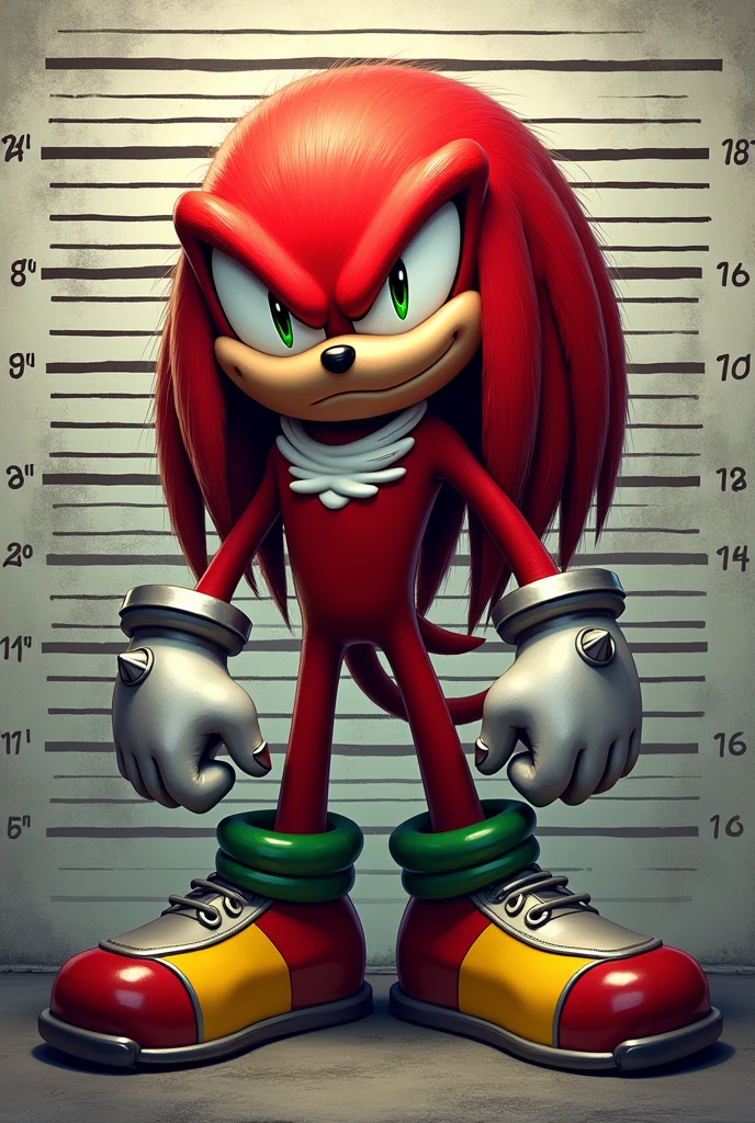 mugshot de knuckles the echidna dripped out