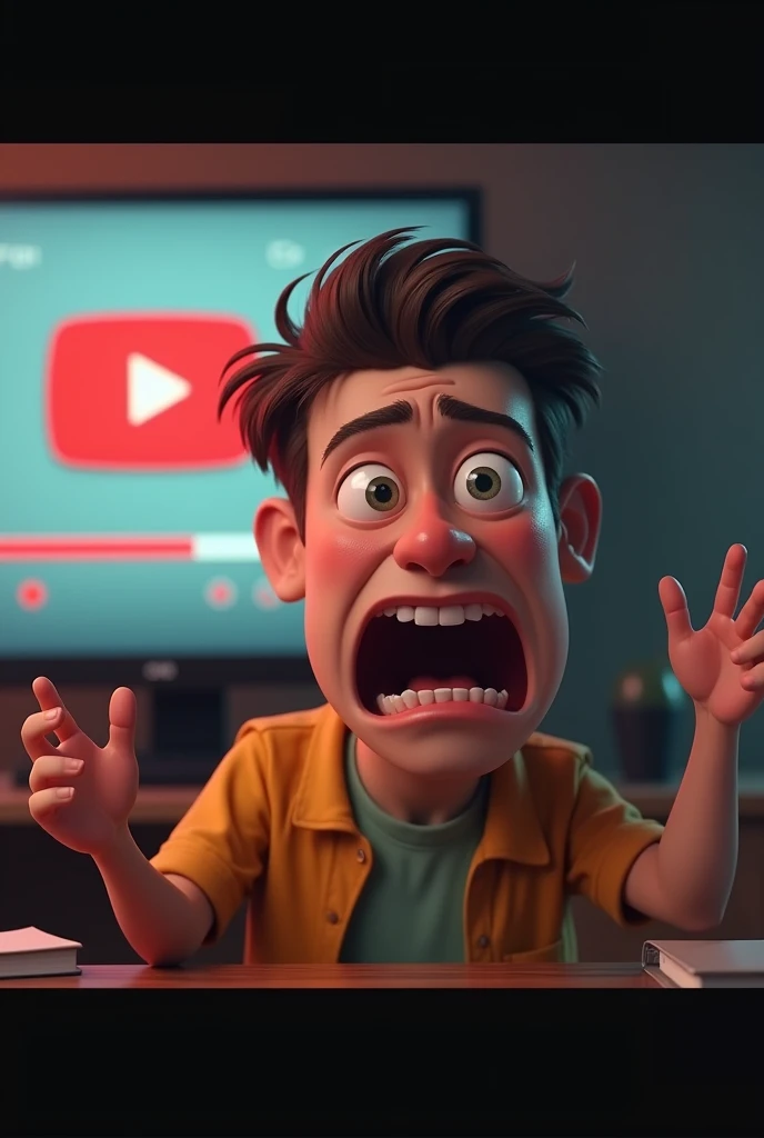 Youtube thumbnail, title slow internet, buffering sign, youtube, realistic, funny