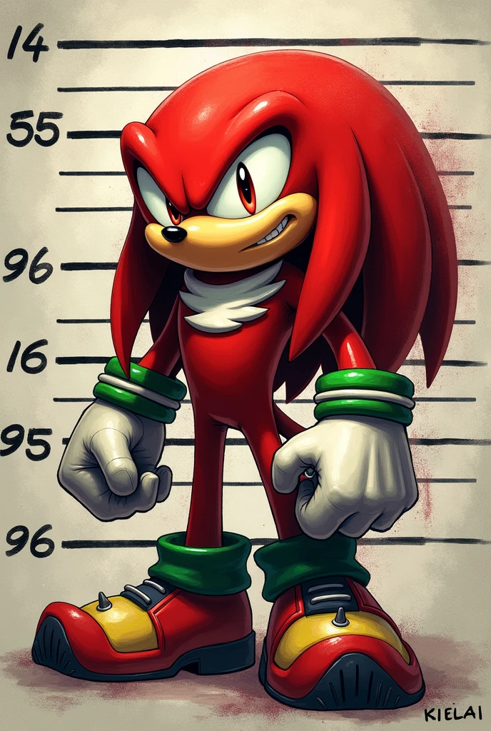 mugshot de knuckles the echidna dripped out