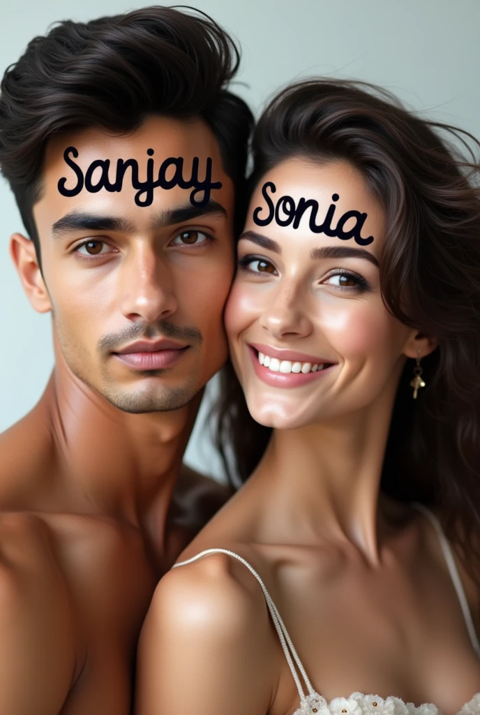 A handsome boy is written on his forehead, Sanjay and a girl is written on her forehead, Sonia