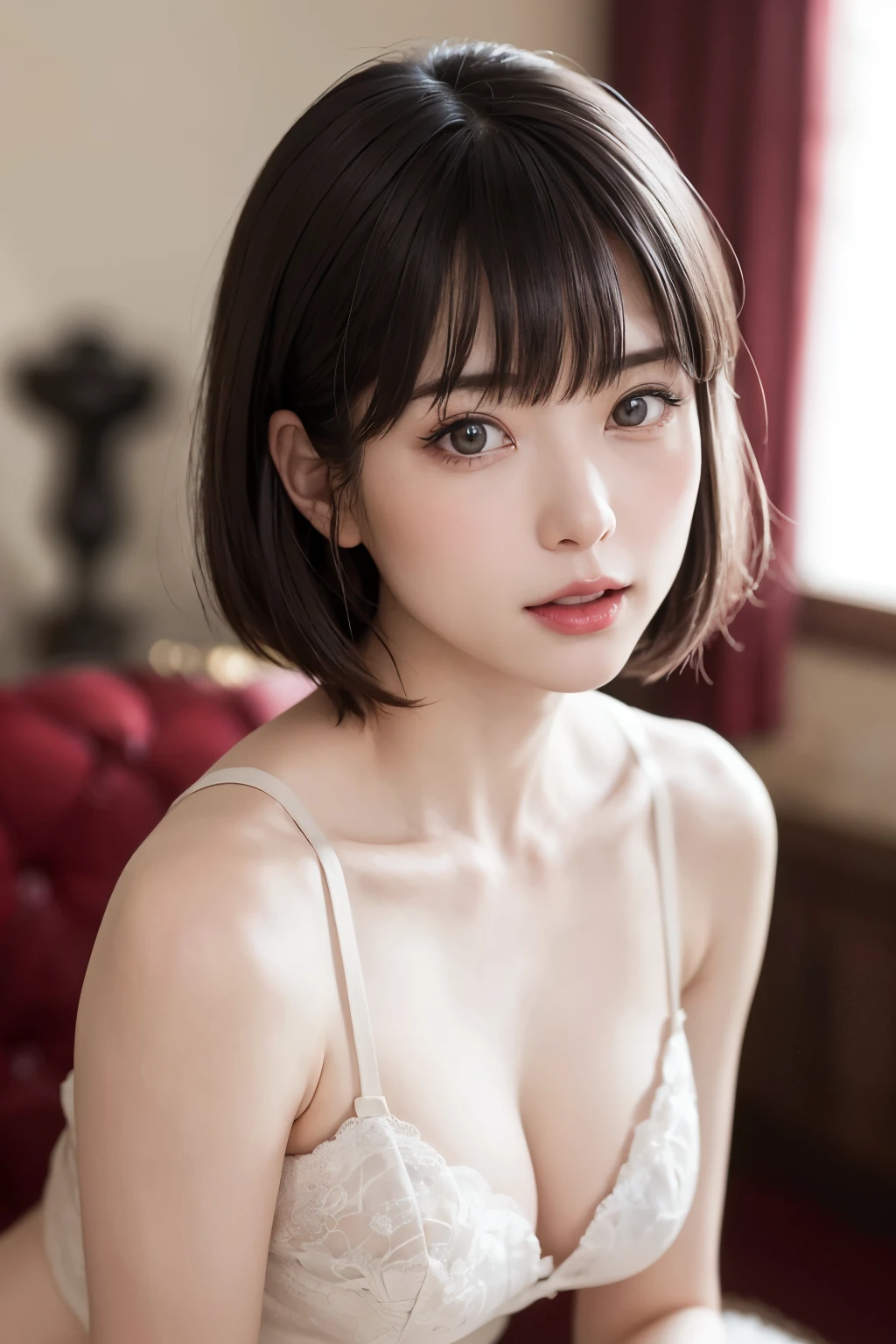 (masterpiece, Highest quality、Realisticに全てを詳細に美しく描画する、Very attractive adult beauty、Add strong highlights to the eyes、Look closely at the camera:1.4、A beautiful woman with mature charm、Ideal body type、Perfect Anatomy、Short Brunette Bob、Shiny Hair、Lip gloss),One Girl, alone, 明るい茶色のShiny Hair,Realistic, Looking at the audience、Please tilt your head a little, Bright colored crystal light blue eyes, 短いShiny Hair、 chestの中央に穴が開いた白いタートルネックの服,chestの真ん中に丸い穴が開いたセクシーな白いタートルネックのニットセーター、とても大きなchestの谷間を見せる、 Beautiful glossy lips, Lip gloss，prohibit, Upper Body、Big eyes、eyelash、Face is a little red、Embarrassing)、((Italian road system in winter))、((Short hair with bangs、Big eyes、Give students a very strong highlight、{Huge|big|expensive|Mega} chest:2、とてつもなく大きなchest:2、Gazing at the audience、Very beautiful beauty、Listen carefully、Beautiful glossy lips、Beautiful long neck、Laugh a little、Beautiful Teeth、Laughing with your mouth open、Heart-shaped pupils))、2、Very cute supermodel、{Huge|big|非常にbig|Mega} 大きなchest:2, 大きなchestの谷間:2、とても大きなchestの谷間を見せつける:2、A very picturesque background、Beautiful out-of-focus background、A wonderful sexiness filled with elegant charm、Very attractive and sexy style:2