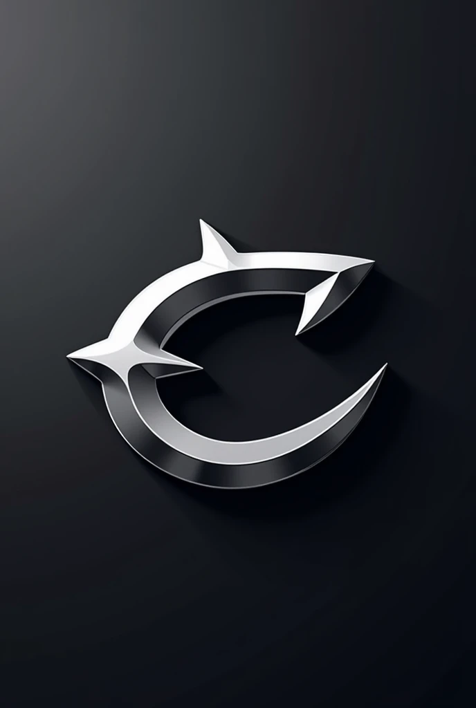 Create a logo for a car company called C-Car where the logo should be the letter C .It's just the logo .car brand .C more normal .silver metallic tone . put thorns on C