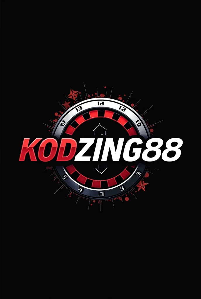 Design logo “KODZING88” related to gambling and racing car. The alphabet “KODZING88” in the middle of logo. The alphabet outstanding and more bigger. The things about gambling around like circle. All of alphabet are capital letters.