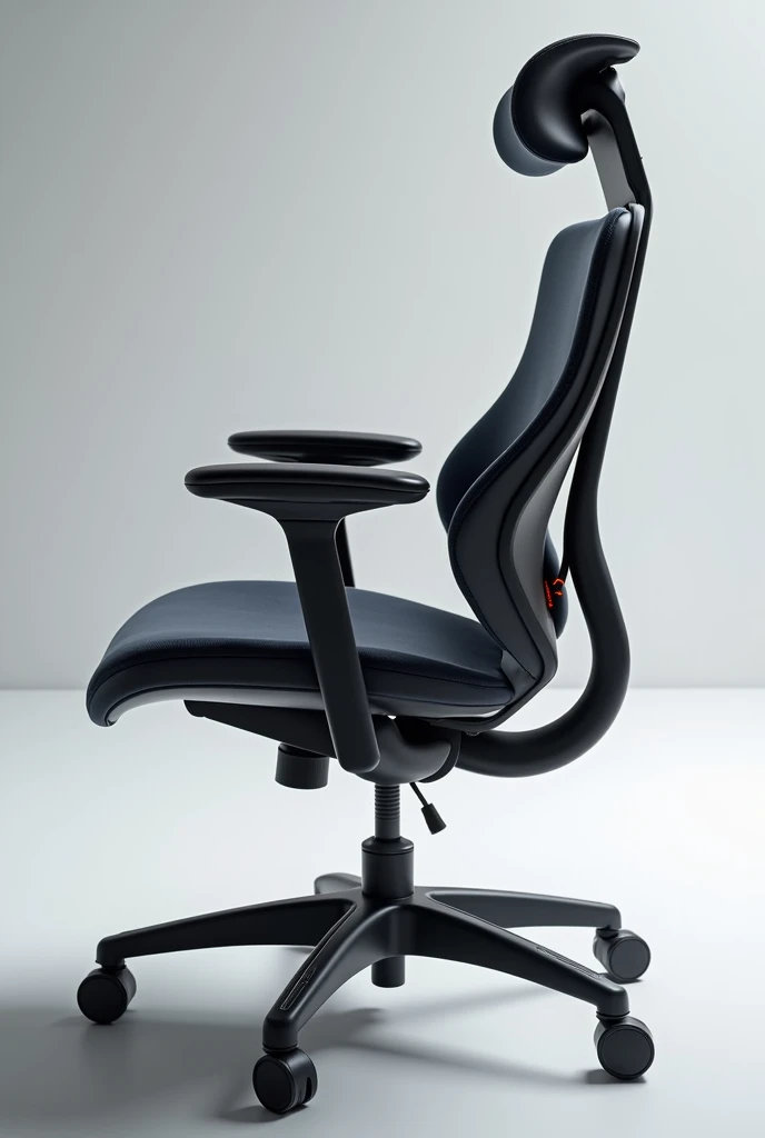 Description of Smart Chair with Posture Feedback 1. Design and Structure:

Ergonomic and Elegant: Adjustable seat and backrest with high quality materials and modern finish.
Lumbar Support: Curved backrest for proper support.
2. Technology and Feedback:

Posture Sensors: Integrated to monitor the position of the spine.
LED indicators: colors (Unripe, yellow, rot) provide visual feedback on posture.
3. Display e Controles:

digital screen: Displays posture information and adjustment suggestions.
Intuitive Controls: Buttons or touch panel for adjustments and settings.
4. Connectivity and Additional Features:

Mobile App: Bluetooth connection for detailed monitoring and feedback customization.
Massage and Warming Up: Additional functions for comfort.
5. Adjustments and Comfort:

Adjustable Base: Adjustable height and tilt for ergonomics.
Arm and Headrests: Adjustable for additional support.
The chair combines modern design with advanced technology to promote healthy posture and provide additional comfort..