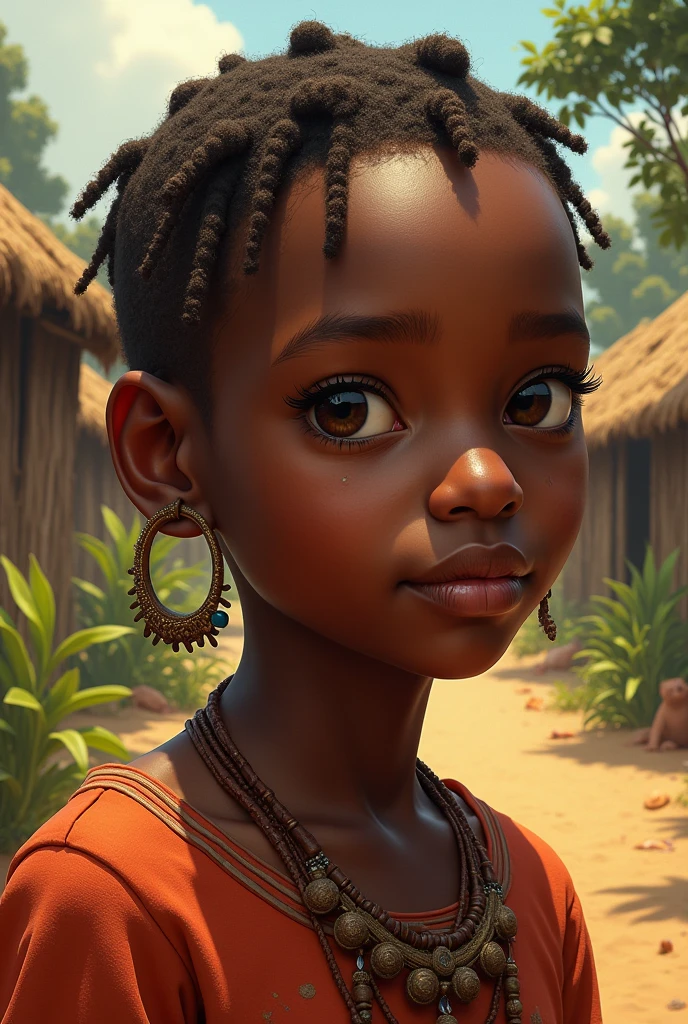 A portrait of an African young in a village