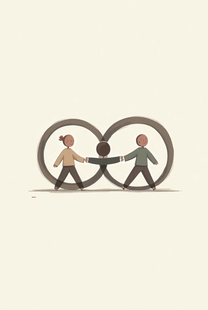 Generte a logo regarding imtergenerational gransfer of mental illness
Draw 3 connected circles but the last circle is open ended and each circle contains a illustration of a person and its should be ld to young