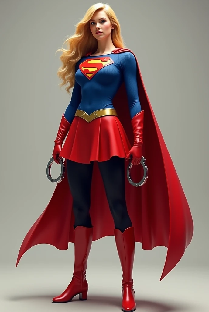 A beautiful sexy woman wearing a Supergirl cosplay outfit, detailed realistic 4k highres masterpiece:1.2, UHD (Bound and gagged) (bondage)