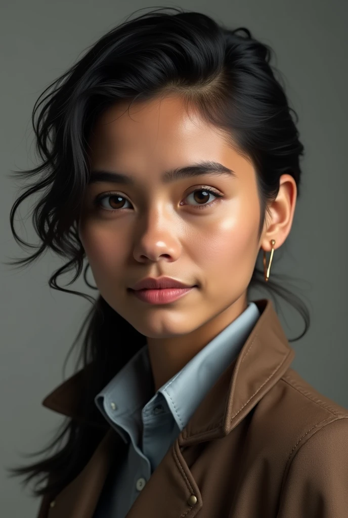 Create an image of a young politician,attractive with very Bolivian features