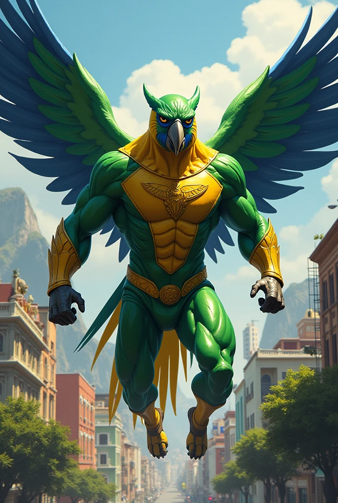 Super hero parrot man brazil