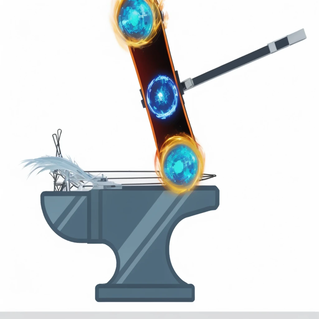 There's a picture of a hammer there(forged metal), forge a sword,