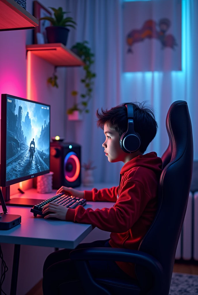 A boy named Parikshih with gaming setup
