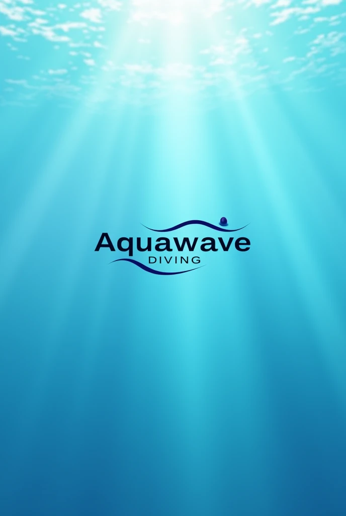 Minimalistic logo for the company "AquaWave Diving", a diving and snorkeling center, the theme of marine adventure and water world, shades of blue and blue colors