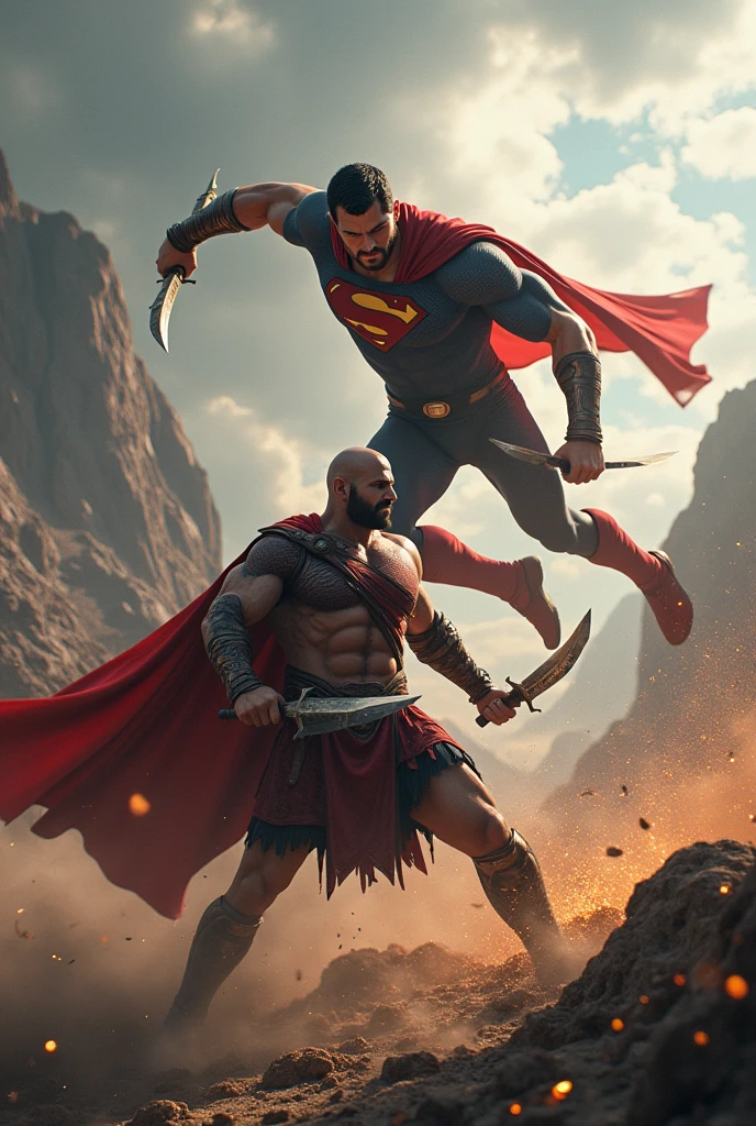 Kratos and superman fight