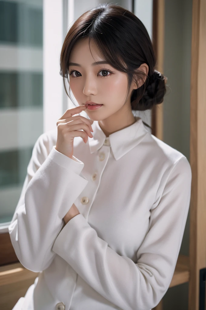 Japanese woman, beauty, white long sleeves, beauty, 30s