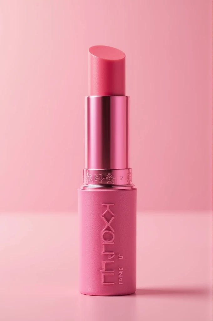 A lightstick full of pink details but not too much, and with an innovative and different format, beautiful and delicate and written "T-nix" and also written "AENA" "J" "LANEY"
