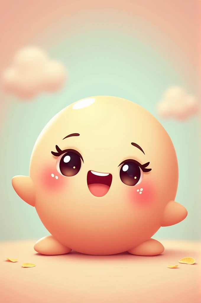 Make a picture of a cute smiling ball