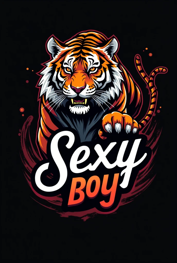 a logo with the word Sexy Boy&#39;s and a tiger 
