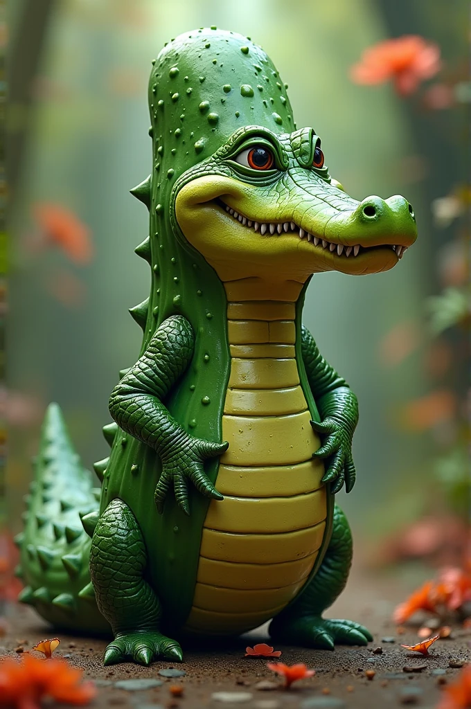 Alligator using a pickle suit