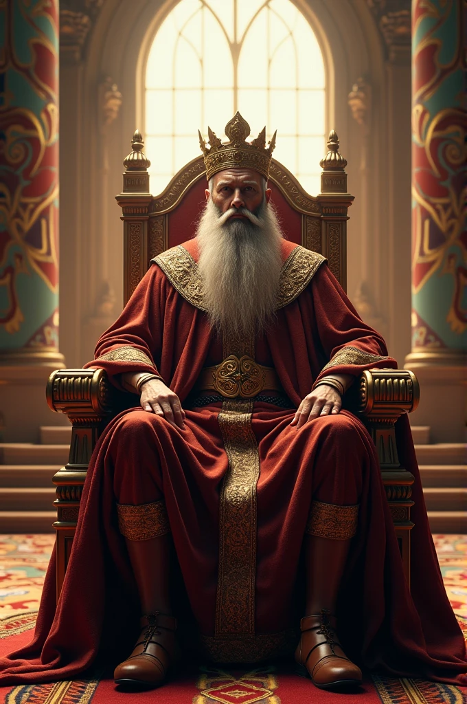 Create a king sitting on the throne