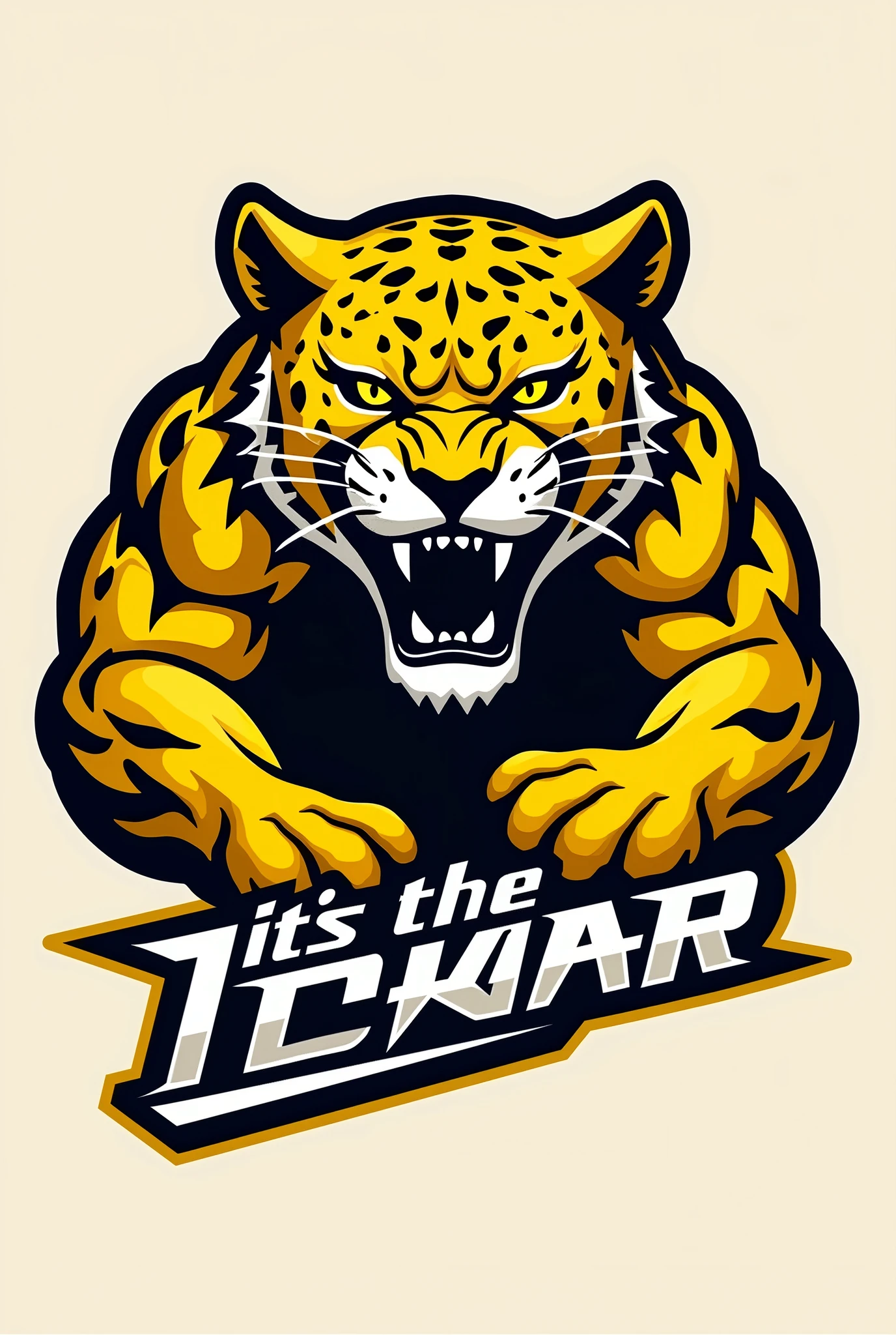 a yellow logo with a jaguar to serve as the gymkhana team&#39;s brand: "It's the tchan"