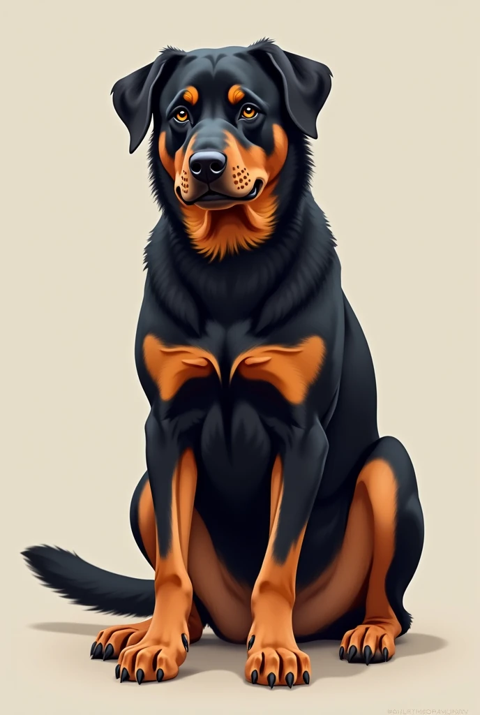 Illustration of a Rottweiler cross with a German Shepherd, 