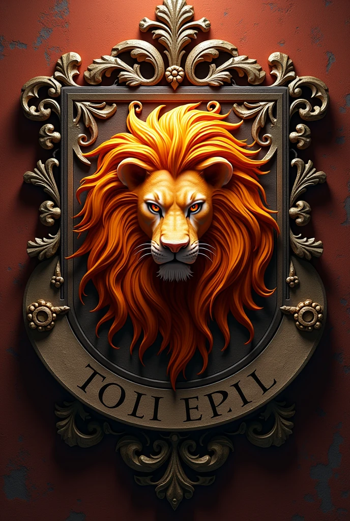more complex emblem with orange lion head and below with inscription-CS AI-24-1