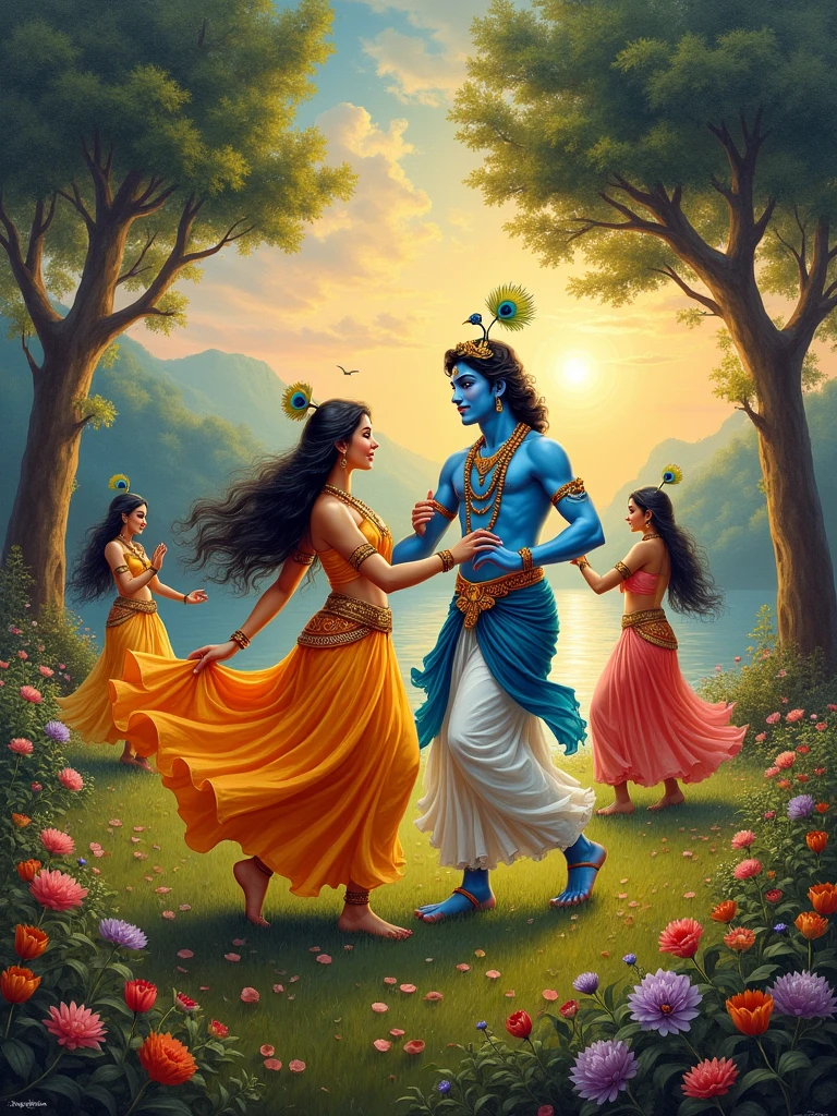 lord krishna dance with gopis