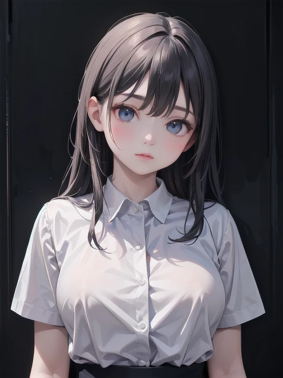 1girl huge large breasts, 独奏, white polo shirt, white sneakers, Tennis apparel, white mini skirt, masterpaintings, beste-Qualit, photo-realistic, Ultra-detailed, (sparkly skin, sweating:1.4), absurdes, looking a viewer, with short black hair, brown-eyed,Slender,Dynamic light and shadow,hight resolution,sharp-focus,Depth of view,The eyes are tender,,Sharp pupils,The pupil is realistic,(massive boobs),(thick-thighs:1.0),exteriors,skies