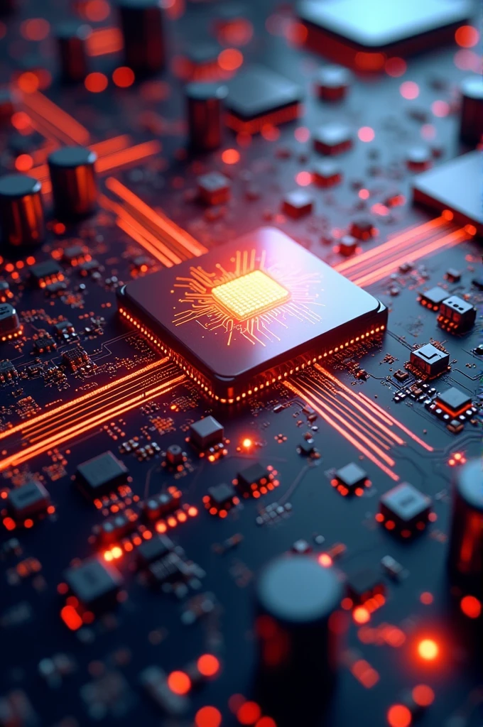 hi resolution bright power with eletronic components 