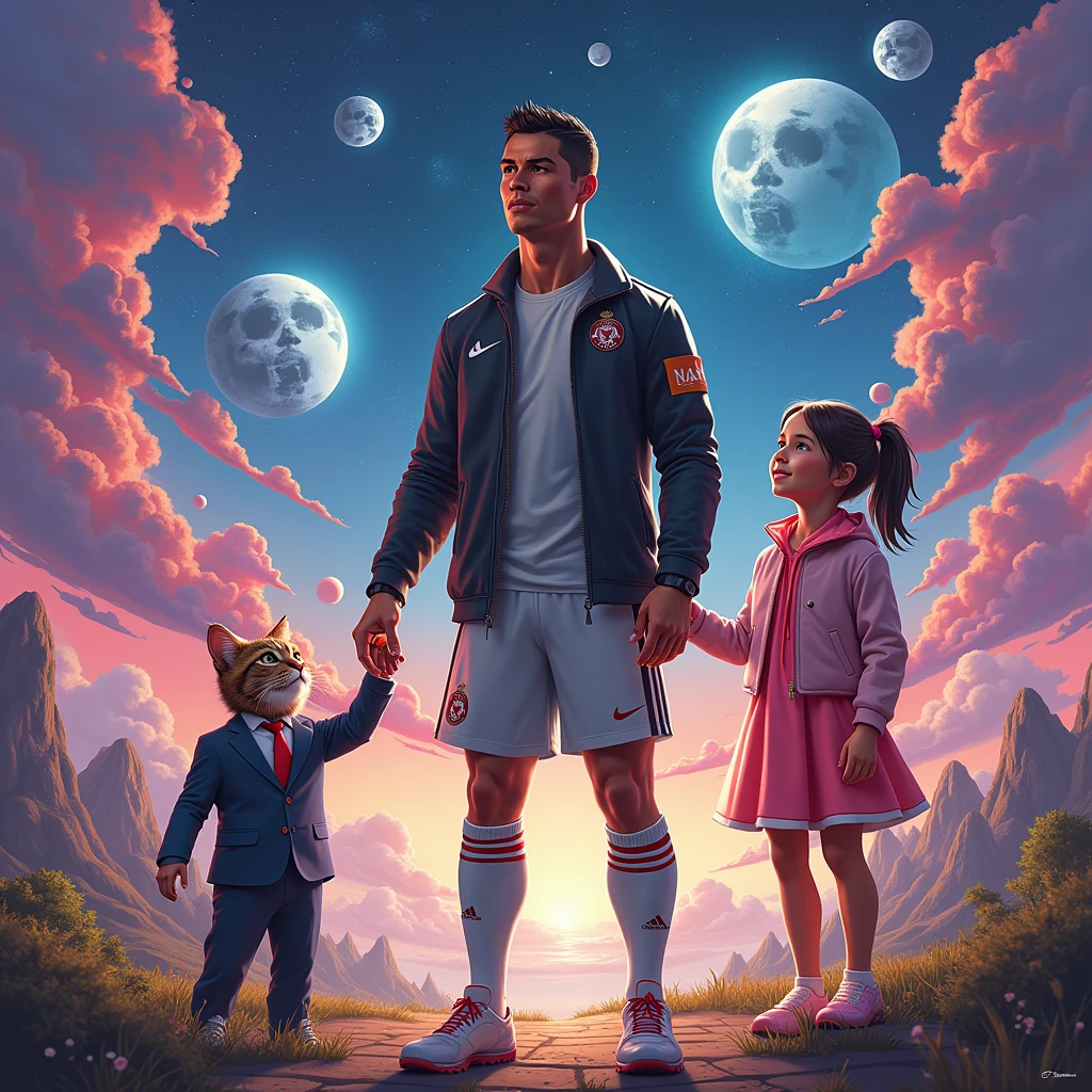 Cristiano Ronaldo 、soccer、xana、Event、Cat in a suit、AI Art、beautiful、universe、Metaverse、cool、Nft 、game、music、trend