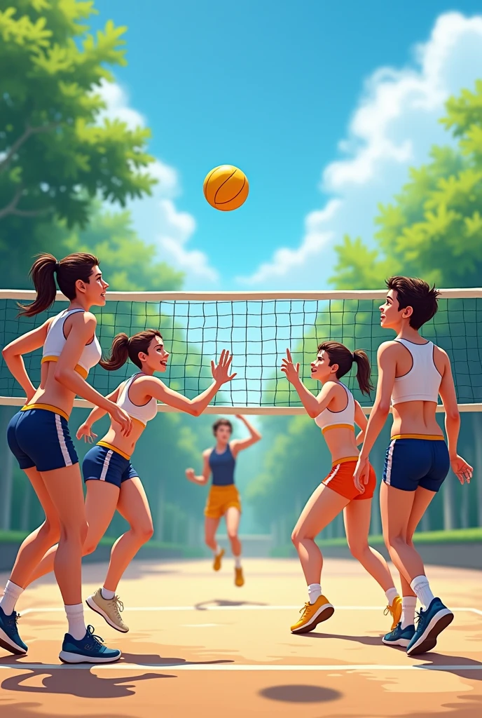people playing volleyball
