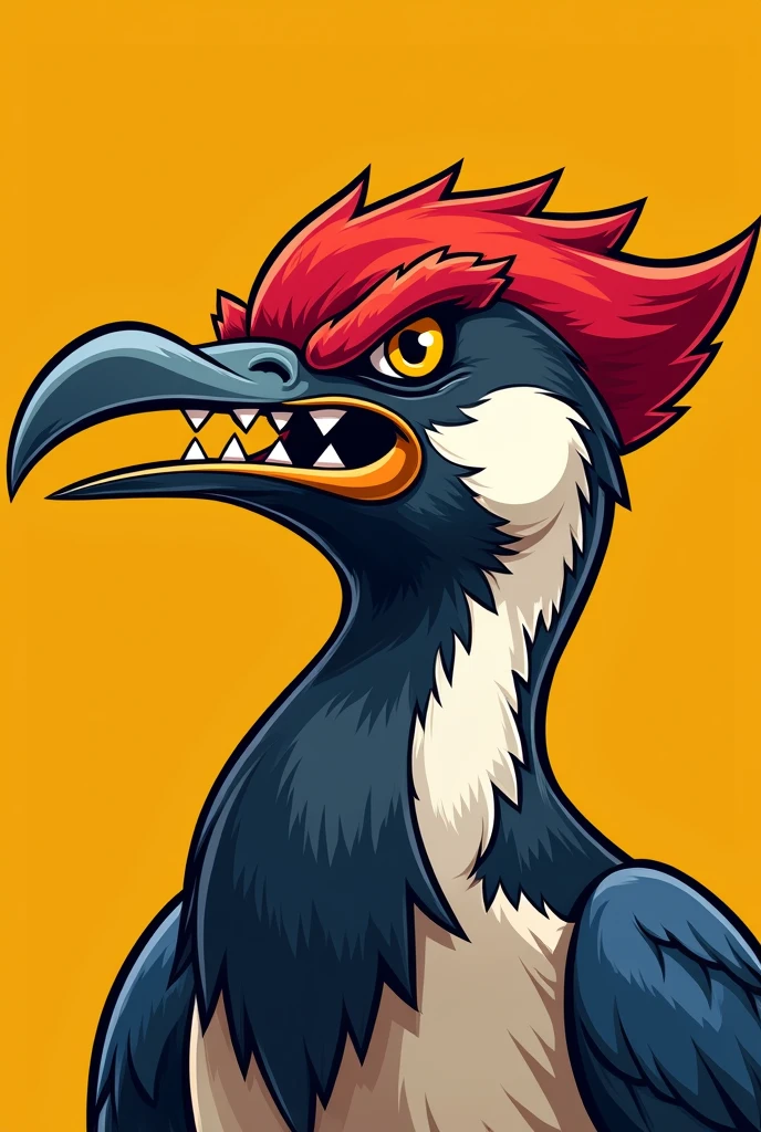 Football shirt with the cartoon woodpecker with an angry face