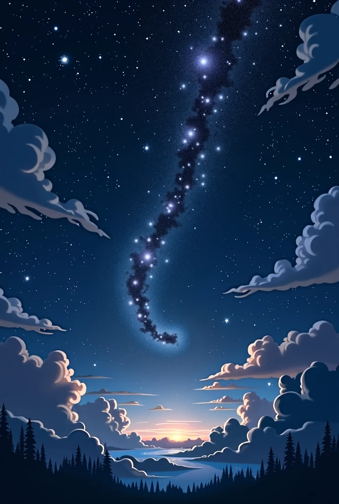 A fantastic and mysterious starry sky