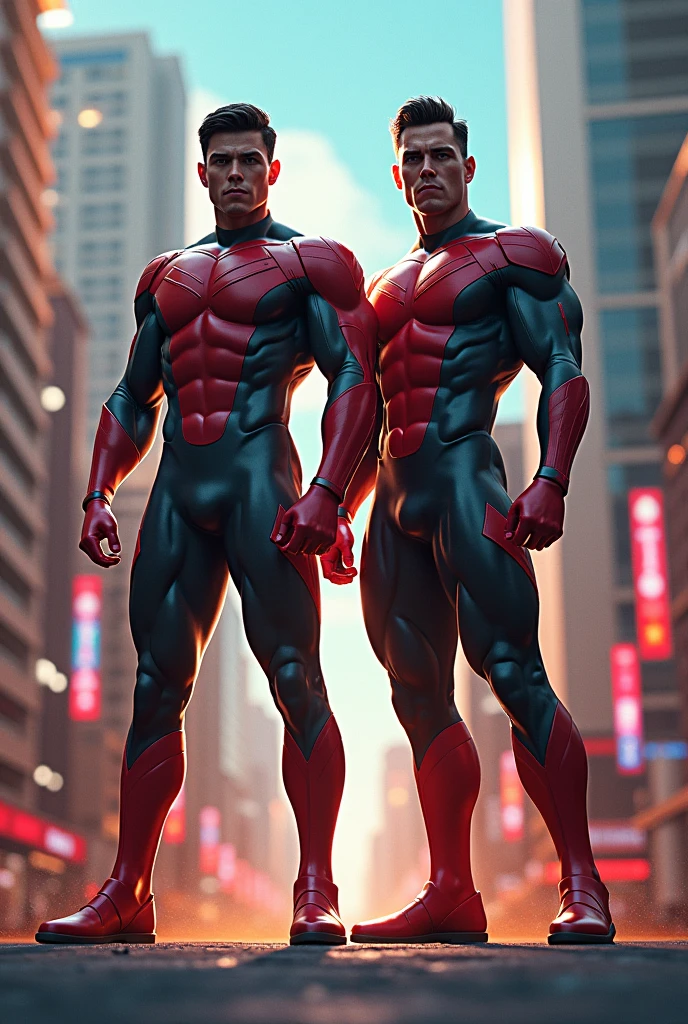 Brazilian male ultra twins superhero