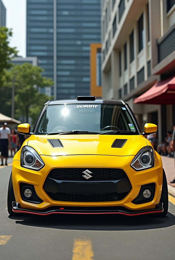 a maruthi suzuki swift yellow colour modified