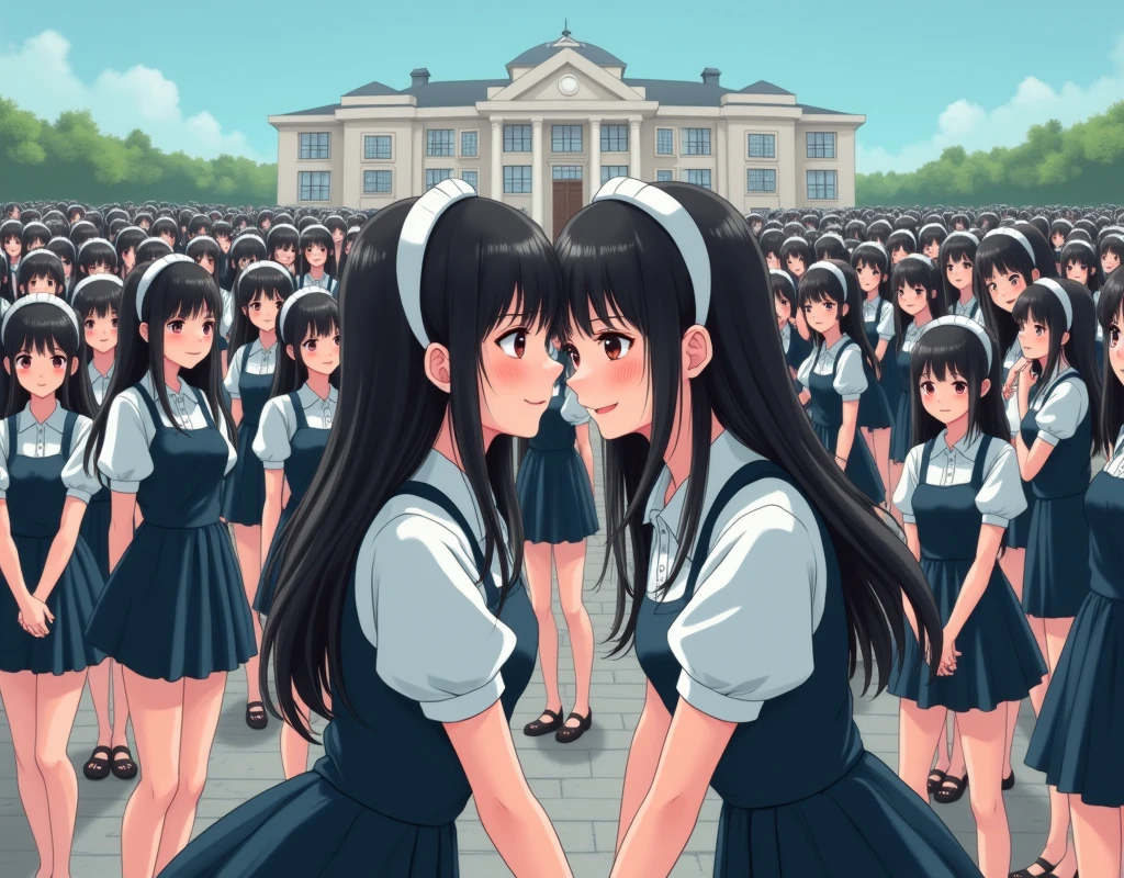 (No need to take a close-up of the subject in the center of the front), (Japanese Clone-girls=Myself), (Super Best masterpiece Clone-girls Raw Photography Art), (16K, Highest quality, Ultra-high resolution, RAW Photos), (It's so unrealistic., With unparalleled depiction, With an unfathomable sight, An unprecedented and shocking worldview, Clone-girls: In a world of mass reproduction, Ultra-realistic depiction), (Japanese girls, Sasaki Nozomi, 26yo), (Small face, Glossy dark hair, long hair, Dark Eyes, Mature face, Cute Smile), (A charming smiling face), (Very beautiful and detailed girl, Accurate body structure, Accurate body movements, Very detailed body), (Super big breasts, Large bulge of ample breasts), (orthodox maid clothes, Emphasise the fullness of your breasts), (Very detailed, Myself cloning, Depiction of splitting oneself, 1Myself girl→1,000,000,000,000,000,000,000,000,000,000Myself cloning girls), (Myself clone girlsは, With the same perfect appearance, to multiply in large numbers), (Very detailed depiction, Myself's multiplying female body, In the same female body,With the same face, With the same hairstyle, In the same clothes, At the same height, 同じSuper big breastsで, A completely indistinguishable female body, 1,000,000,000,000,000,000,000,000,000,000 people), (Myself girls only), (1,000,000,000,000,000,000,000,000,000,000Myself girls), A European-style building in the distance, A vast 100ha rose garden, Scenes of doting affection between myself, Physical contact, Cute smile, A happy smile, Pleasant blue sky, Clear and accurate perspective depiction, Ultra-wide field of view, Focus on the average value of the image