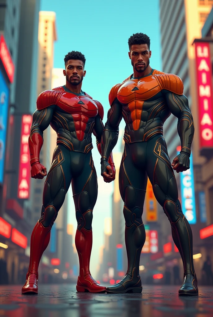 Brazilian male ultra twins superhero